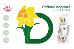 Daffodil Alphabet - floral letters - SVG PNG DXF JPEG Product Image 1