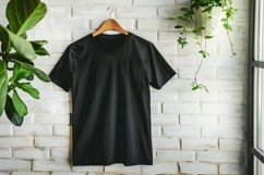 Black T-shirt Mockup Flat Lay Product Image 1