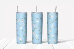 Delicate Roses sublimation design. Skinny tumbler wrap Product Image 4