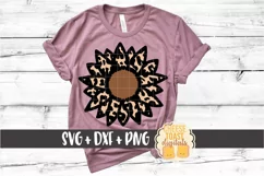 Leopard Print Sunflower - Flowers SVG PNG DXF Cut File Product Image 1