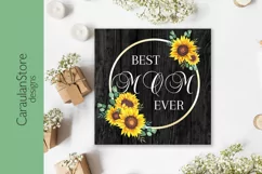 Best Mom Ever Card Print, Mothers Day Card, Sublimation JPG Product Image 1