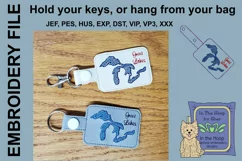 ITH Great Lakes Vinyl Key Fob or Bag Tag - Snap Tab Product Image 1