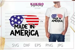 Made in America SVG with sunglasses - 4th Of July cut file Product Image 1