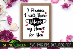 Valentine SVG Quarantine Love Promise Quote SVG Cut File Product Image 1