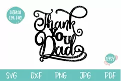 Thank You Dad Cake Topper SVG | Thank You Sign SVG Product Image 2