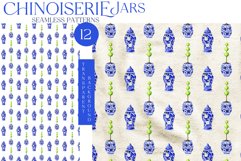 Chinoiserie Blue Jars. Watercolor Clipart Product Image 11