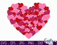 Heart Collage Design | Valentine Svg File for Cricut Product Image 2