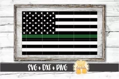 Thin Green Line US Flag - Military SVG PNG DXF Cut Files Product Image 1