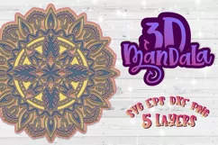 3D Layered Mandala svg mandala 3D Papercut SVG Yoga design Product Image 1