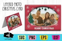 Snowflakes 3D Layered Photo Christmas Card SVG Product Image 1