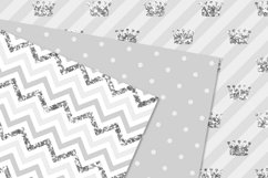 Gray and Silver Glitter Digital Paper Product Image 3