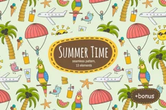 Summer Time: pattern & clipart - Free Design of The Week Product Image 1