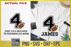 4th Birthday Football SVG, Football Birthday SVG Product Image 1
