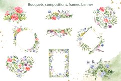 Meadow flowers, wildflowers, herbs watercolor clipart Product Image 6