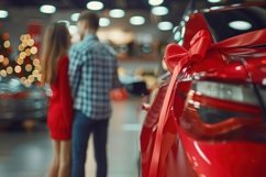 Man Makes a Gift a Car to His Wife Background Wallpaper Product Image 1