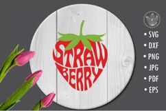 Strawberry Cut file | Fruit Word Art Product Image 2
