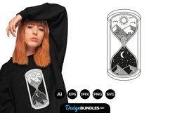 Day and Night on Hourglass for T-Shirt Design Product Image 1