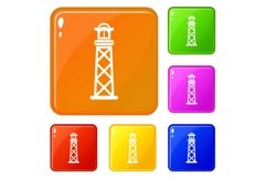 Pharos icons set vector color Product Image 1