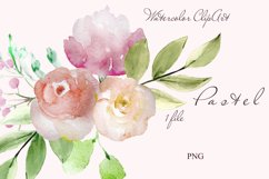 Watercolor floral clipart Pastel colors Product Image 1