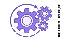 Colored IT Process Icon Product Image 1