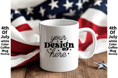 4th of July white 11oz blank coffee mug mockup Product Image 1