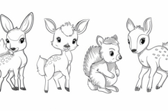 Deer Coloring Page Background Wallpaper Product Image 1