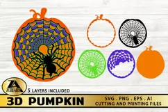 3D PUMPKIN SVG PNG EPS DXF JPG Cutting and Printing Files Product Image 3