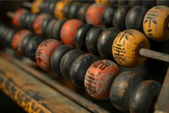 Old wooden abacus showing ancient calculation method Product Image 1