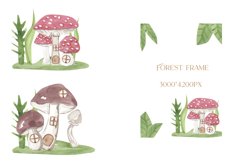 Mushroom clipart, watercolor forest street clipart Product Image 4