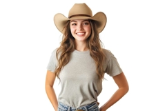 White T-shirt Mockup on girl Product Image 1