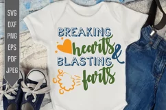 Breaking Hearts and Blasting Farts Svg. Funny Baby Bib Svg. Product Image 1