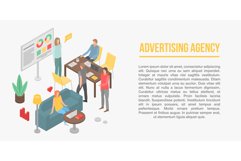 Advertising agency concept banner, isometric style Product Image 1