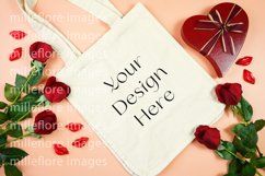 Valentine Natural Canvas Tote Bag Mockup Styled Stock Photo Product Image 1