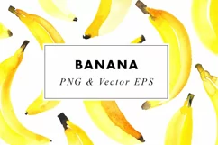 Watercolor Banana Illustrations Clip Art in PNG & Vector EPS Product Image 1