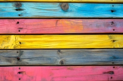 Spring color wooden planks table Product Image 1