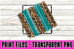 Add Your Text - Leopard Print and Teal Paint Stripes Strokes Product Image 1