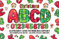 Christmas Alphabet png clipart, christmas letters doodle Product Image 1