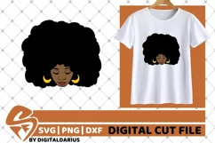 Black Woman svg, Natural Hair svg, Melanin svg, Afro Queen Product Image 2
