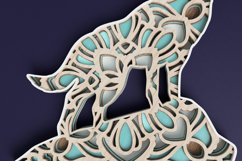 Animal laser cut file - Wolf Mandala Product Image 8