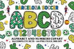 Barcelona Soccer Alphabet png clipart, soccer letters doodle Product Image 1