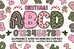 Christmas Alphabet png clipart, christmas letters doodle Product Image 1
