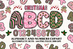 Christmas Alphabet png clipart, christmas letters doodle Product Image 1