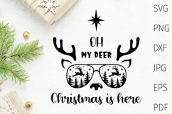 Oh deer svg, Oh deer Christmas is here, reindeer svg quote Product Image 1