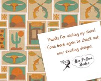 Retro Western Seamless Pattern, File for Fabric, Vinyl Print Product Image 4