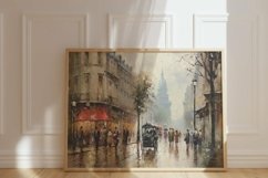 Vintage Urban Cityscape Wall Art Painting, Rustic Urban Wall Art, Impressionist Wall Art Warm Aesthetic Decor, Vintage Farmhouse Wall Art