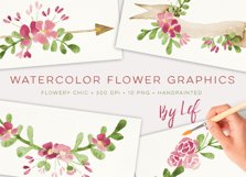 watercolor flower graphics wreaths and floral laurels