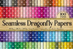 100 Seamless Dragonfly Childhood Field Farm Digital Papers Product Image 1