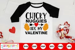 Chicken nuggets Valentine | Kids Funny Valentine SVG Product Image 1