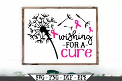 Wishing For A Cure Breast Cancer Awareness SVG Product Image 1