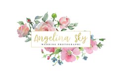 logo pink and purple hibiscus Watercolor png Product Image 3